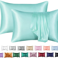 Simulation silk solid color polyester pillowcase envelope pillow pillow cases pillow pair multi-color