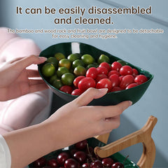 2-Tier Bamboo Fruit Stand for Kitchen