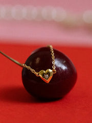 Zircon Heart Pendant Necklace