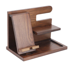 Creative Solid Wood Multi-functional Phone Stand with Charging Function