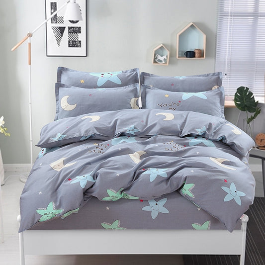 100% Cotton Bedding Set 4pcs Quilt Cover Geometric King Queen Twin Duvet Cover Bed sheet