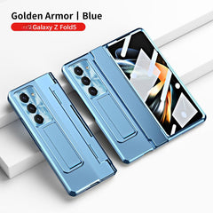 Samsung zfold 5 phone case FOLD4 flat hinge folding protective cover FOLD3 solid color bracket anti drop suitable