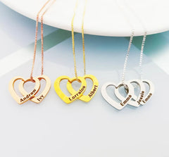 Stainless steel heart-shaped necklaces for women in three colors fashionable and versatile jewelry