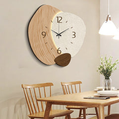 Cream Color Creative Living Room Wall Clock, Fashionable and Elegant Home Decor