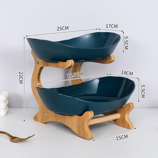 2-Tier Bamboo Fruit Stand for Kitchen