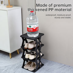 Stackable Plastic Shoe Rack, Vertical Dustproof Shoe Organizer