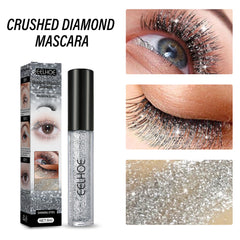 Crushed Diamond Mascara, Set Primer Instant Dry Film Flash Tear Eye Non-Smell-Free Mascara