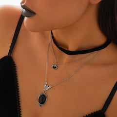 Design sense inlaid with gemstone velvet collarbone chain