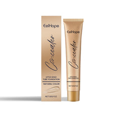 Small Gold Tube Foundation Concealer, Natural Lightweight Skin Concealer Not Easy To Remove Makeup Moisturizing Liquid Foundation