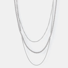 Fashionable Cuban titanium steel necklace hip-hop style multi-layer layered women's collarbone chain