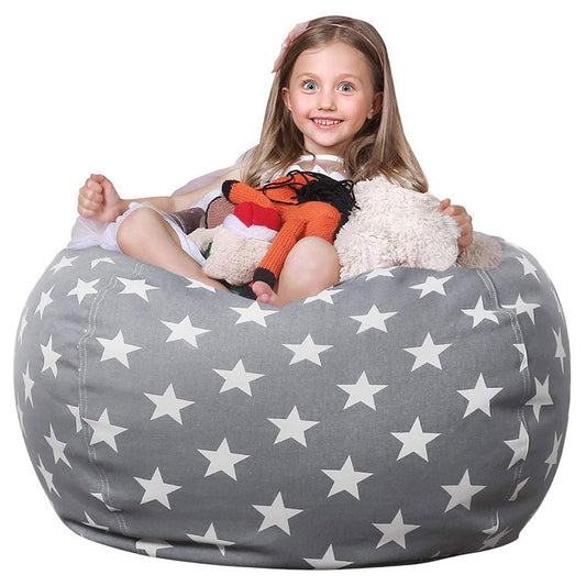 Kids' Beanbag Chair & Plush Toy Set | Premium Cotton Canvas for Cozy Playtime Comfort