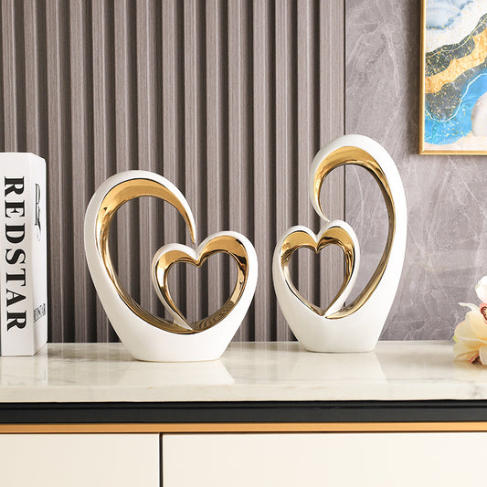 Modern Creative Heart-to-Heart Ornament for Home Living Room