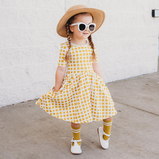 New Girls Checkered Print Fashion Casual Summer Fashion Style Dress
