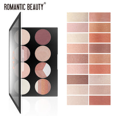 Romantic Beauty 8-Compartment Multi-Color Eyeshadow Pearl Matte Easy To Apply Finishing Eyeshadow Palette