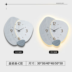 Cream Color Creative Living Room Wall Clock, Fashionable and Elegant Home Decor