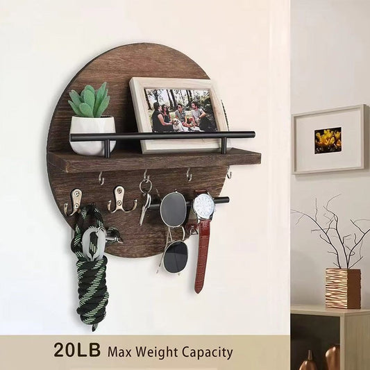 Wooden Shelf Decorative Key Holder