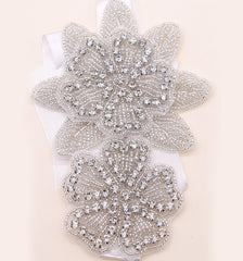 Sweet princess bridal headgear handmade crystal inlaid rhinestone flower cloth headband hair ornament