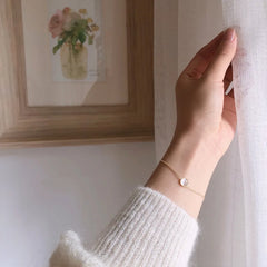 925 Sterling Silver White Chalcedony Bracelet