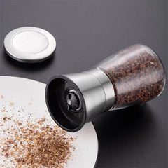Stainless Steel Pepper Grinder For Household Manual Glass Grinding Black Pepper Powder Seasoning Bottle Comes With Grinding Bottle