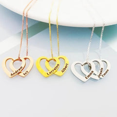 Stainless steel heart-shaped necklaces for women in three colors fashionable and versatile jewelry