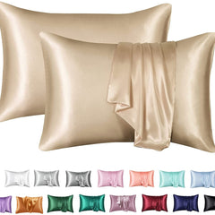Simulation silk solid color polyester pillowcase envelope pillow pillow cases pillow pair multi-color