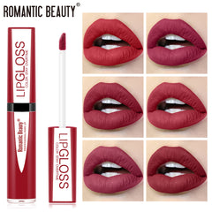 Romantic Beauty Waterproof Non-Stick Lip Glaze Portable Matte Texture Lip Gloss