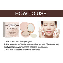 CC Cream, Skin Protection Lightweight Breathable Durable Not Easy To Take Off The Makeup Natural Block Defect Calm Makeup Makeup Powdery Cake