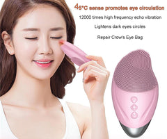 Ultrasonic Electric Facial Cleansing Brush Heated Sonic Electric Facial Cleanser Silicone Mini Face Cleaner Brush Deep Cleaning