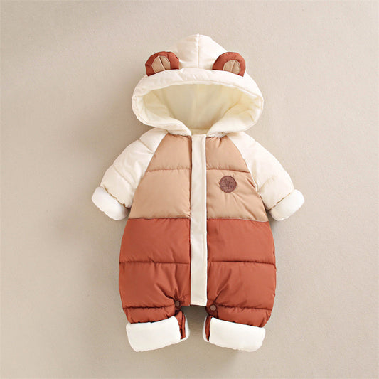 Baby down cotton jacket jumpsuit, autumn and winter clothes