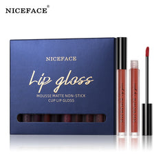 Niceface New Quality Lip Glaze Velvet Matte Lip Glaze Set Matte Non-stick Cup Holder Liquid Lipstick