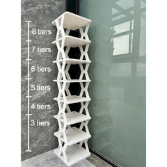 Stackable Plastic Shoe Rack, Vertical Dustproof Shoe Organizer