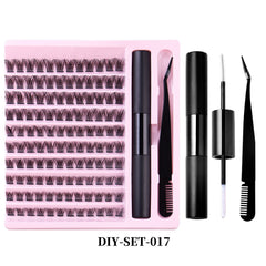 Eyelash DIY Eyelash Extensions Kit Private Label Lash Clusters DIY with Bond Seal Glue and Tweezers Set