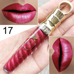 20 Colors Lipstick Waterproof Long Lasting Matte+Shimmer Mental Beauty Lip Gloss Nude Glitter Lip Gloss Beauty Red Lip Tint New