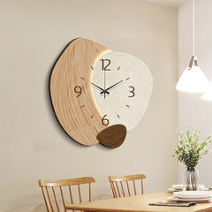 Cream Color Creative Living Room Wall Clock, Fashionable and Elegant Home Decor