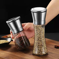Stainless Steel Pepper Grinder For Household Manual Glass Grinding Black Pepper Powder Seasoning Bottle Comes With Grinding Bottle