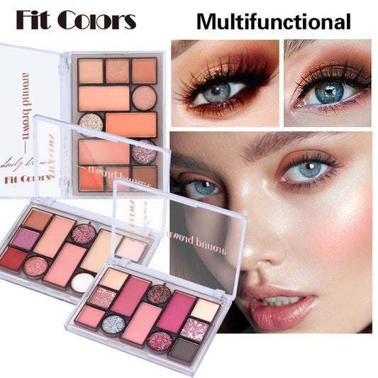 Fit Colors 12-Color Face Comprehensive Makeup Powder Palette Matte Pearlescent Earth Color Blush Eyebrow Powder Eye Shadow