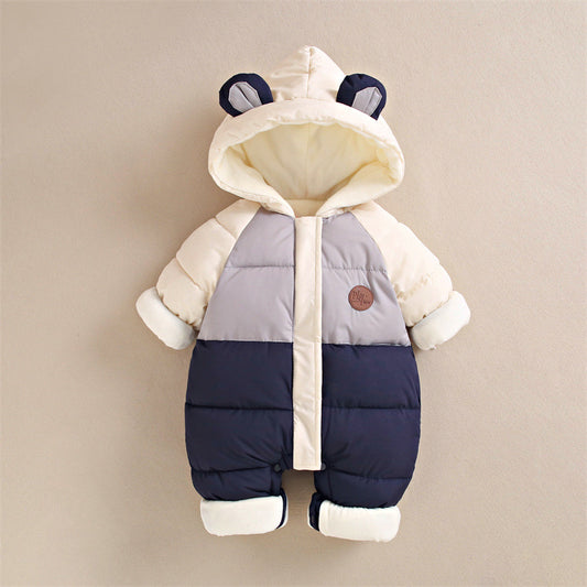 Baby down cotton jacket jumpsuit, autumn and winter clothes