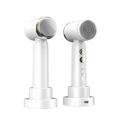 6-In-1 Hot And Cold Facial Cleanser Display Cleansing Brush Ultrasonic Facial Cleanser Pore Cleaning Silicone Beauty Instrument