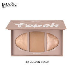 IMAGIC Three Color Highlighter Face Brightening Three Dimensional Shadow Nose And Cheek Shadow Highlighter Makeup Palette