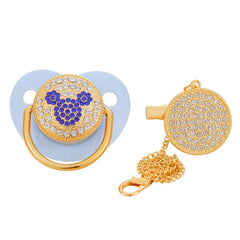 BLINGONLY Luxury Rhinestone Chupete Pink Bling Baby Pacifier With Clip