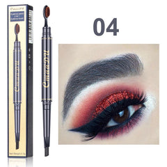 Double Eyebrow Pen with Brush Toothbrush Head Eyebrow Pencil Multifunctional Waterproof Long Lasting Makeup
