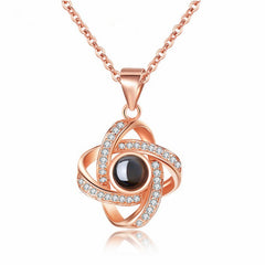 100 languages, I love you necklace, female projection pendant, minimalist forest style internet celebrity jewelry