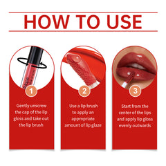 Lip Glaze, Moisturizing And Hydrating, Easy To Color, Not Easy To Stick Cup Long-Lasting Portable Lipstick Glaze