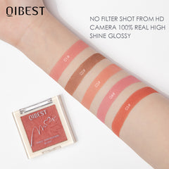 QIBEST Blush Powder Natural Repairing One Rouge Powder Is Not Easy To Take Off Makeup Matte Pearlescent Blush Powder