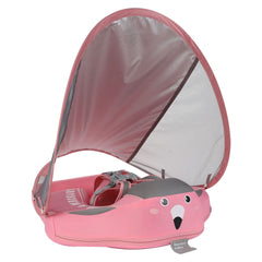 Infants and young children with inflatable seat rings and sunshades beginner's swimming circle home swimming pool