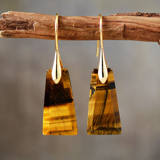 Bohemian geometric pendant earrings popular natural stone jewelry
