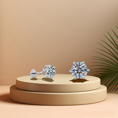 earrings women's Mozambique diamond earrings fashionable and simple Mozambique stone earrings