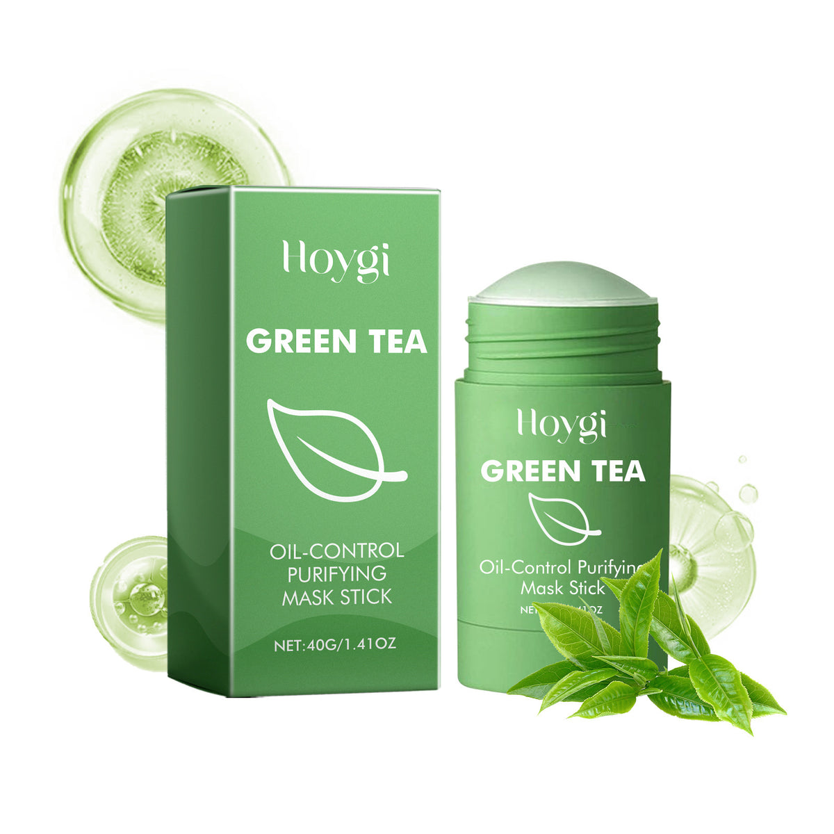 HOYGI Green Tea Cleansing Mask Pores Purifying Remove Blackheads Oil Control Acne Treatment Blemish Mark Whitening Moisturizing Mask