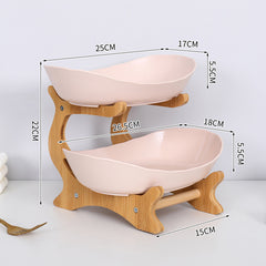 2-Tier Bamboo Fruit Stand for Kitchen