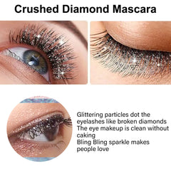 Crushed Diamond Mascara, Set Primer Instant Dry Film Flash Tear Eye Non-Smell-Free Mascara